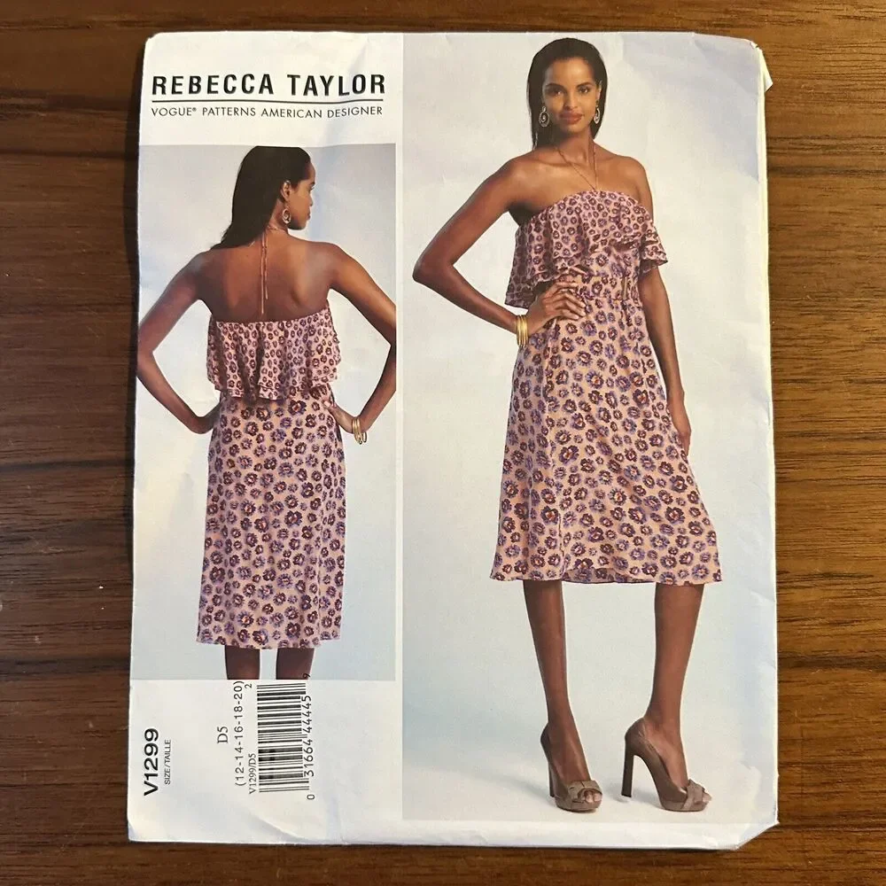 NEW Vogue Pattern American Designer REBECCA TAYLOR V1299 Tall 12-14-16-18-20